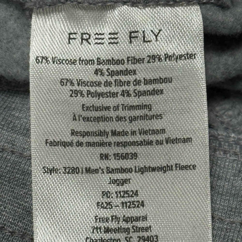 Free Fly Men’s Bamboo Lightweight Fleece Jogger  – Heather Gray – Size Small - Picture 7 of 9